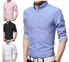 YanHoo Oto/ño e Invierno de 2018 Delgado y Guapo Manga Larga para Hombre Oxford Trajes Formales Casuales Slim Fit tee Camisas de Vestir Blusa Top Tendencia