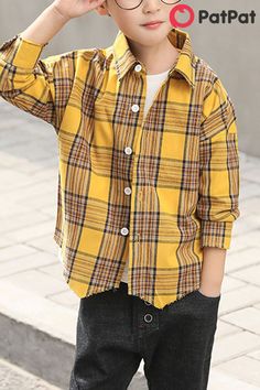 Connia Kids Checks Tops Baby Boys Girls Long Sleeve Plaid Cotton T-Shirt Tops Blouse Clothes Outfits