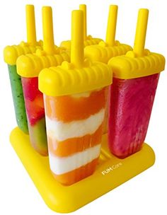 Red 2015 New Style Groovy Ice Popsicle Molds Maker BPA free L//Small Set of 6