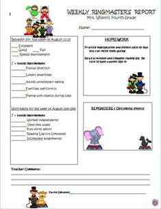 Free <strong>Weekly</strong> Student <strong>Behavior Report</strong> | Templates at ... Weekly behavior report template