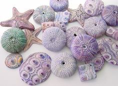 Polymer Clay Sea Urchins And Starfish Beads