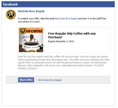 Einstein Bros Bagels Coupon Promo Code From The Coupons App Free Coffee With Any Order At August