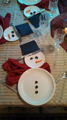 Snowman Table Setting Christmas Decorations Snowman Table Setting Christmas Decorations