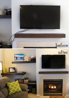 How to mount your TV above a fireplace and hide your cable box | Fireplace TV Mount with Cable Box Behind the TV | Pinterest | Cable box Cable and TVs