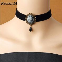 10021 Fantasy Black and Red Lace Kawaii Goth Petplay Cute Bunny Choker Bunny Necklace Garter Collar Lolita Lace Victorian Steampunk Choker