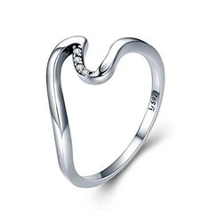 Bigood Bague Femme Cristal Zircone Cubique Bijoux Fantaisie Fian/çailles Mariage 925 Argent