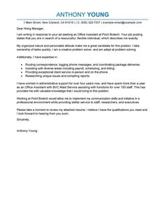 application cover letter sample