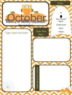 school monthly newsletter templates
