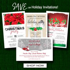 171 best christmas and holiday invitations images on pinterest in