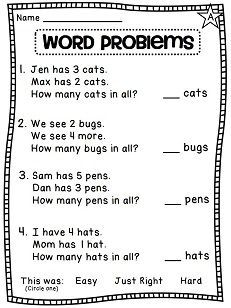 first grade math word problems printable activity sheets addition word problems that are easy for little ones to read perfect for first grade