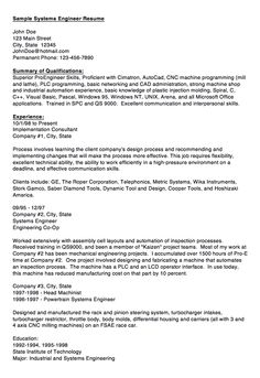 systems engineer sample resumes