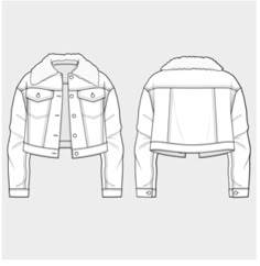 denim jacket template flat fashion vector templates pinterest
