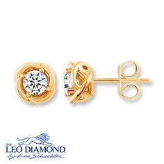 129 Best We Re All Ears Images On Pinterest Fashion Earrings Curves Of Yellow Gold Add An Elegant Twist To These Stud Earrings From The Leo Diamond