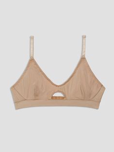 Soft unstructured no wire SATIN /& lace BRA French lingerie PALE PINK BLACK RETRO