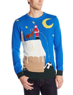 Blizzard Bay Mens Polar Bear Scarf Crew Neck Ugly Xmas Suit Jacket