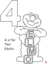 elmo coloring number pages