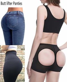 Women Lace Butt Lift Hip Top Waist Trainer Shaper Fat Burner Black Shorts Pants