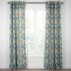 Ikat Lined Drapery Panel Upgrades Aqua Green; Westminster; Cotton; Damask Floral; 50 100 Extra Wide; Custom Curtains; Offer Pleated