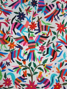 Otomi Goat and Flower Cross Stitch Pattern