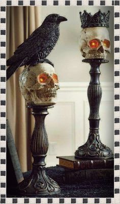 Creative Co-op Skeleton Hand Spooky White 9 inch Resin Stone Halloween Tea Light Holder