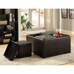 Baxton Studio Prescott Modern Table And Stool Set With Hidden Hokku Designs 5 Piece Verano Coffee Table Ottoman Set