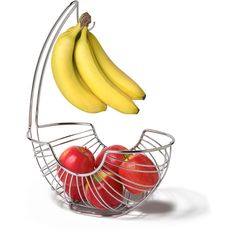 Fruit Bowl with Banana Hanger by Fiona Chrome Plated Fruit Bowl Kitchen /& Dinning Table Decoration Countertop Creative Fruit Basket