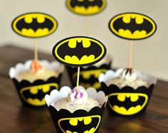 Wrappers 12pcs Ironman Cupcake EXTRA BIG Toppers Superhero AVENGERS Jelly Cup