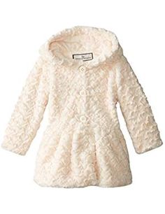 Widgeon Girls Long Faux Fur Hooded Zip Front Jacket Dress Coat