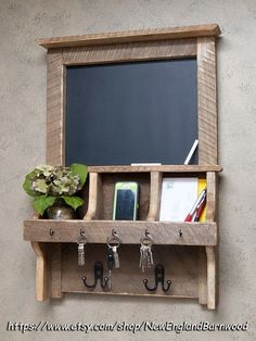 Wall Chalkboard Organizer Mail Letter Would Key Rack Holder Wall Mail Organizer Wood Docking Station Lake House Decor Entryway Hook
