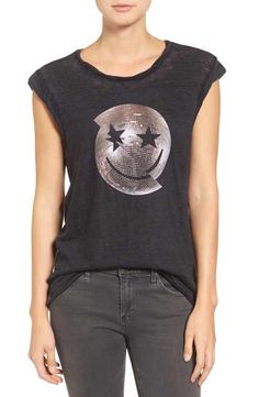 Pam & Gela Womens Crew Neck Graphic Tee T-Shirt Top BHFO 3184 Pam & Gela Womens Crew Neck Graphic Tee T-Shirt Top BHFO 3184