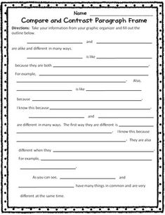 Compare and contrast essays for high school