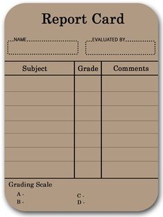 school report cards templates