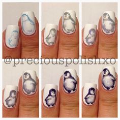 17 Best Penguin Nail Art Images On Pinterest In 2018 Precious Polish Penguin Nail Art Tutorial Cute Toe Nails Diy Love