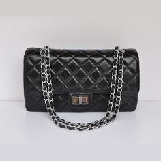 7 Best Chanel Replica Handbags Images On Pinterest Replica Handbags 1113 Chanel Classic Flap Bag Black Silver Replicas Designer Bags