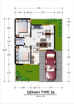 11 Best Denah Rumah Minimalis Type 36 Modern Terbaru Images