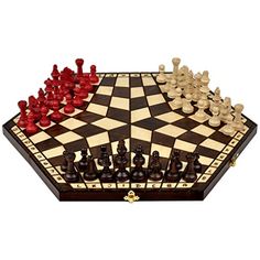 Large European Wooden Chess and Checkers Set 19.7 Husaria