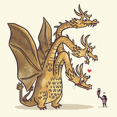 mm loud house style king ghidorah kaiju by mast3r rainb0w