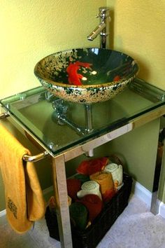 I Want This Koi Fish Sink For Niece Guest Bathroom Dream Bathrooms Bathroom Goldfish Vessel Sink Design Pictures Remodel Decor And Ideas