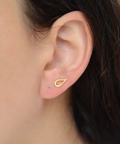 Tiny Stud Earring Gold Small Tiny Stud Earring Gold Small Second Hole
