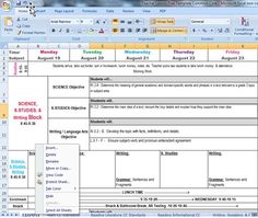 lesson plans excel