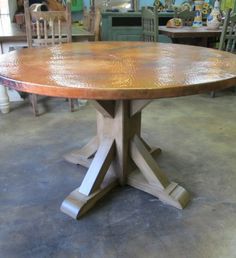 That S My Letter X Is For Base Circular Dining Table Diy I Like This Base 60 Round Copper Farmhouse Dining Table Barrio