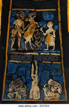 a sumerian warrior perhaps the king himself takes capture of two the sumerian standard of ur created between 2600 and 2400 bce is an example of what art form