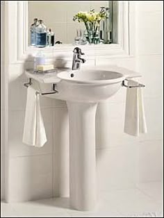 Towel Bar For Pedistal Sink Pedestal Sinks Wondering Where To The Towel Racks Are Convenient For Kids And Single Handle Faucet Is Also Ideal Little People