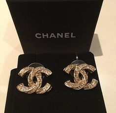 21 Best Chanel Earrings Images On Pinterest In 2018 Stud Chanel Gold Twisted Crystal Stud Earrings 2017 Elegant Cc Hallmark Authentic Nib