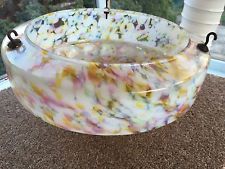 vintage mcm art deco flush mount or hanging glass shade light