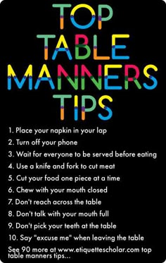 100 Table Manners Tips A Long List Of Wonderful 100 Table Manners Tips A Long List Of Wonderful