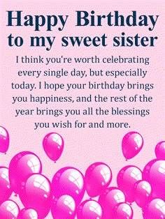 Happy Birthday Little Sister, Birthday Greetings For Sister, Happy Birthday For Her, Message For Sister, Sister Birthday Card, Happy Birthday Wishes Cards, Birthday Quotes Funny