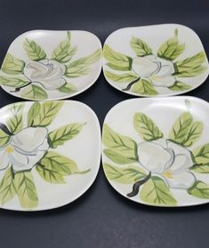 14 Best 2 Red Wing Hand Painted Chartreuse Magnolia 7 1 4 Small 4 Red Wing Dessert Plates Magnolia Pattern Hand Painted 6 1 4in Redwing