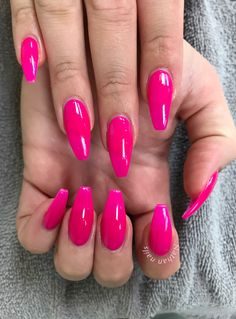 Hot Pink Ballerina Nails By Thenailbarsydney Http Ift Tt 1nrmbnv Summery Hot Pink Coffin Nails