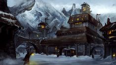 village mountain fantasy concept rpg madden shane nerdy winter landscape dnd town viking stuff castle landscapes environment castles steampunk visit